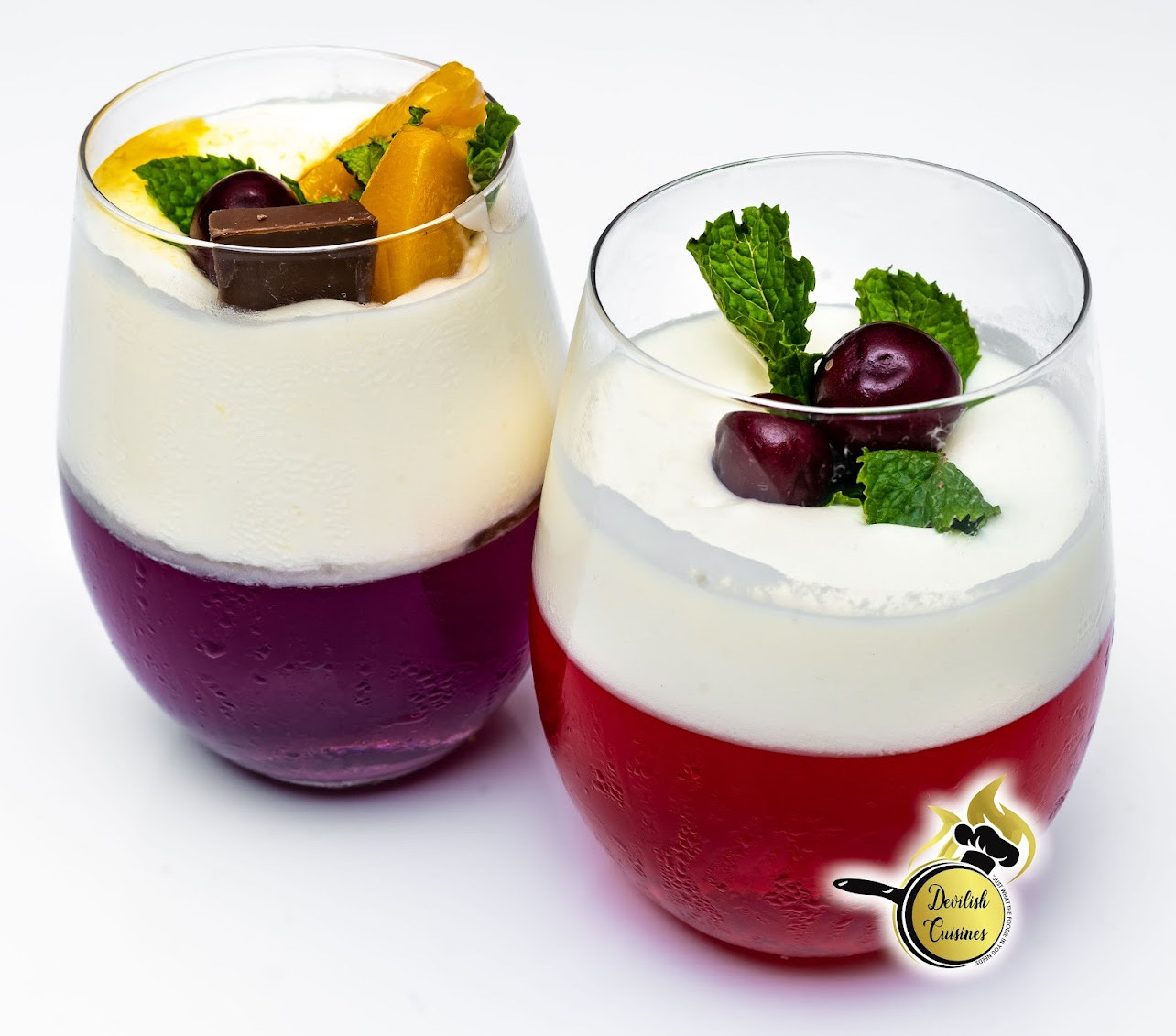 Jelly with vanilla mousse dessert from Devilish Cuisines